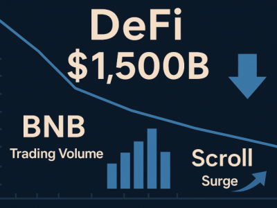 글로벌 디파이 TVL 1,500억달러 아래로…BNB 체인 거래량 1위·스클롤(Scroll) 거래량 ‘깜짝 급등’