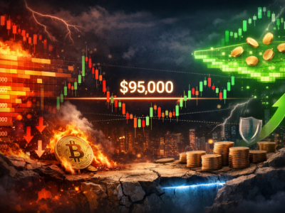 비트코인 9만5000달러 ‘힘겨루기’…청산 데이터가 말하는 단기 리스크는 하방에 무게